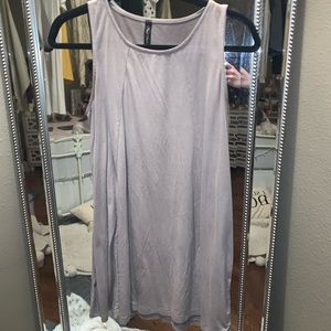 Tan suede tank shift dress